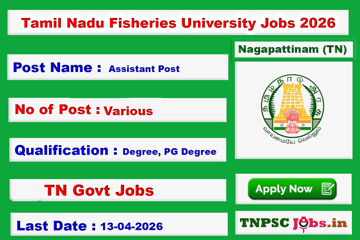 Tamil Nadu Fisheries University Jobs