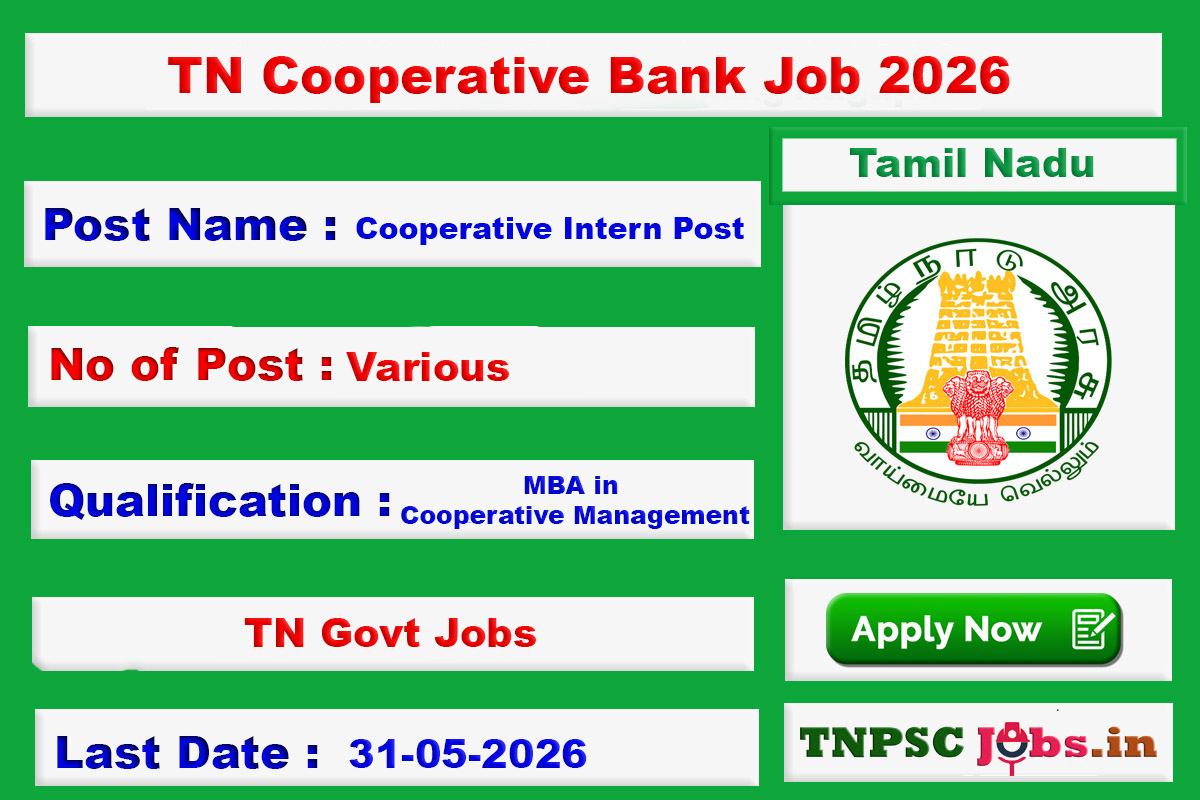 TN Cooperative Bank Job