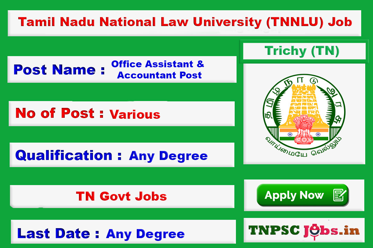 Tamil Nadu National Law University jobs